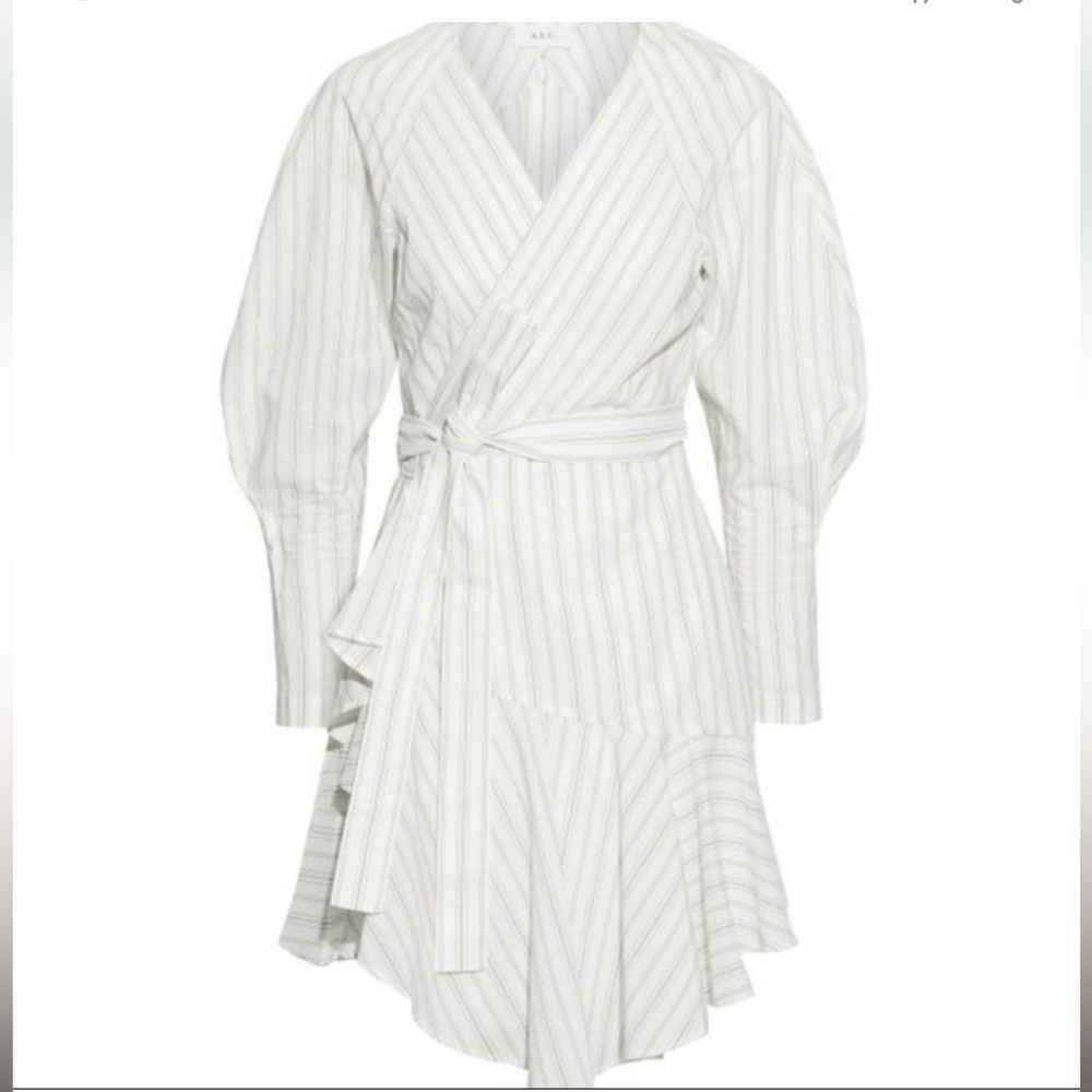 ALC Striped Long Sleeve Lightweight Cotton Dress